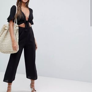 ASOS black cropped jumpsuit